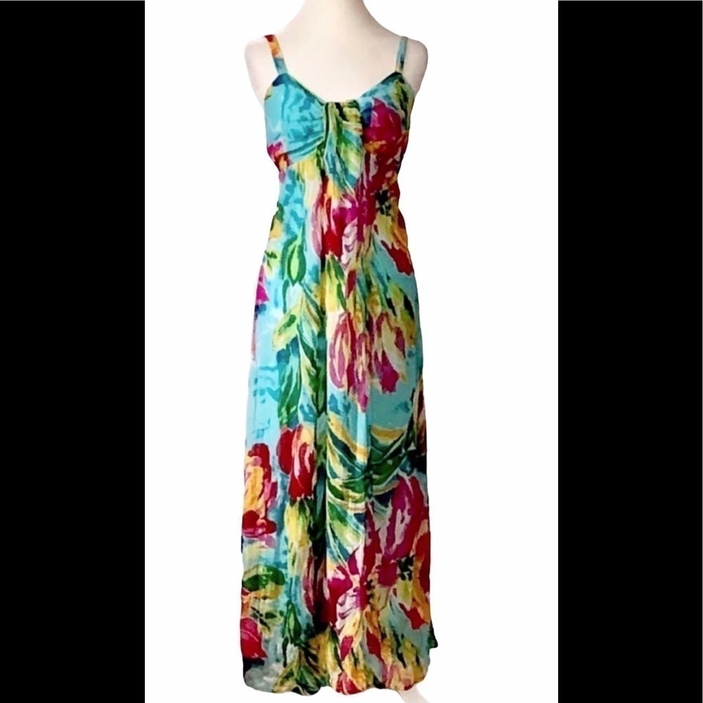 Klozlyne Colorful Lined Sleeveless Maxi Dress